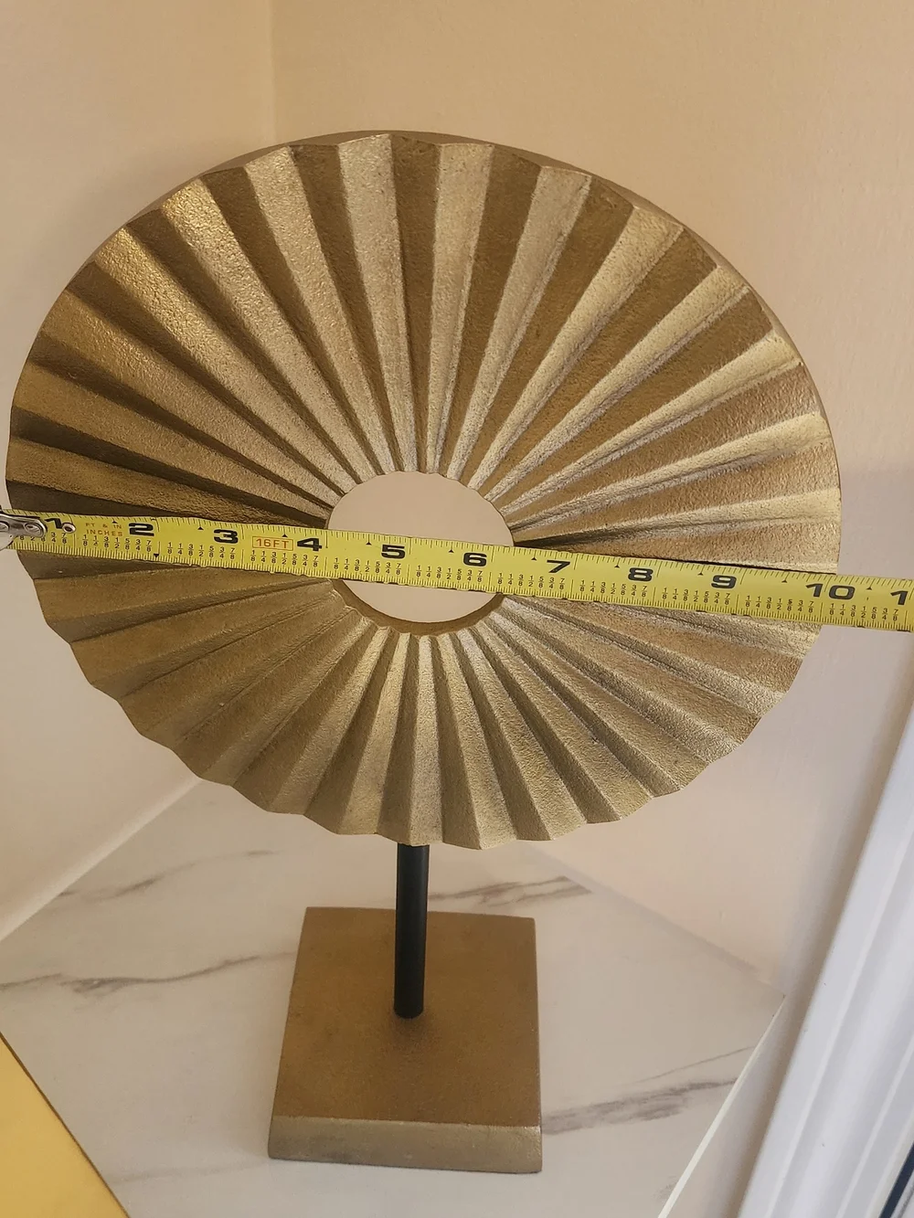 Gold Radial Metal Accent Sculpture - Decorative Decor